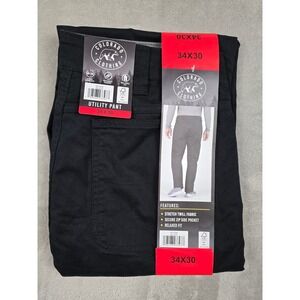 Colorado Clothing Utility Pant Mens 34x30 Fit 34x28 Black Stretch Twill *Read